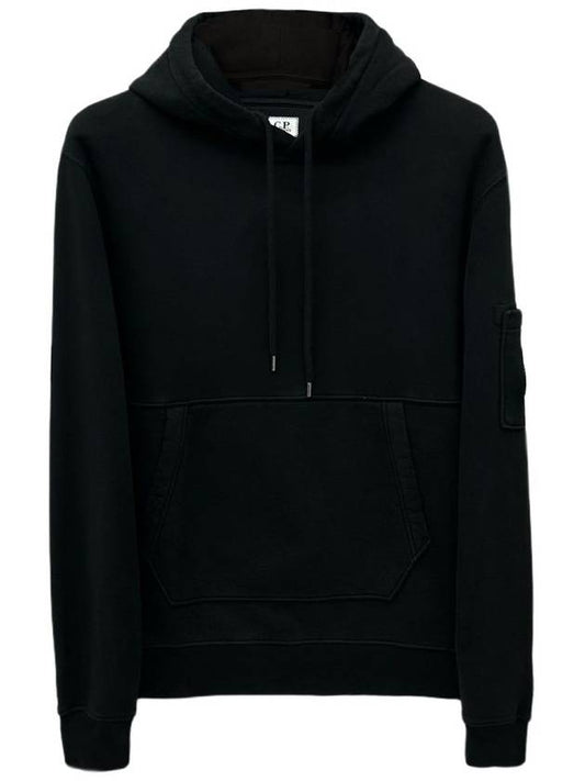 Lens Wappen Diagonal Fleece Hoodie Black - CP COMPANY - BALAAN 2