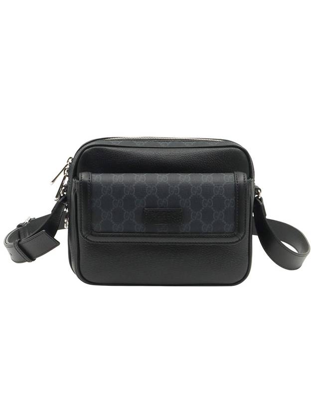 Black GG Supreme Canvas Leather Small Messenger Cross Bag - GUCCI - BALAAN 1