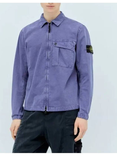 Old Treatment Garment Dyed Overshirt Jacket Purple - STONE ISLAND - BALAAN 2