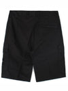 Men's Logo Patch Cargo Shorts Black - STONE ISLAND - BALAAN 3