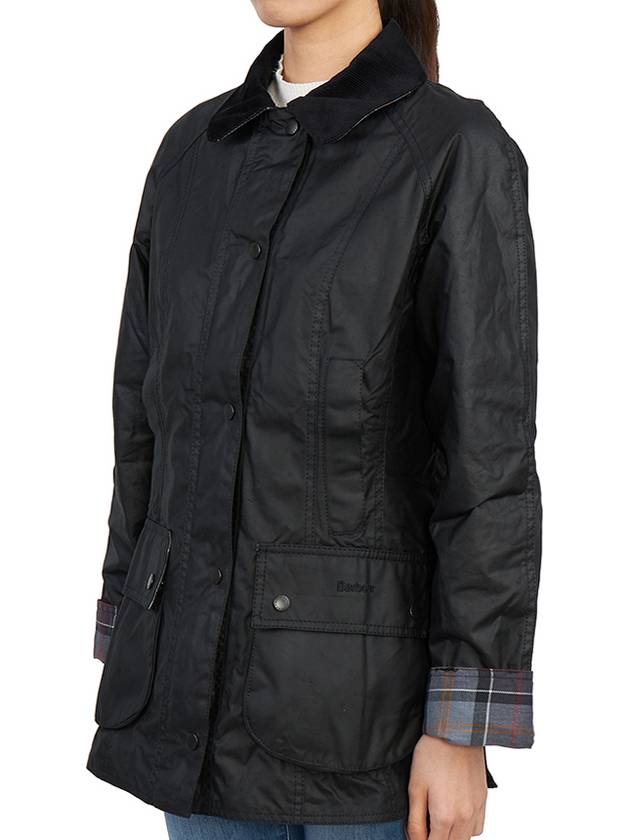 Beadnell Wax Zip-up Jacket Black - BARBOUR - BALAAN 6