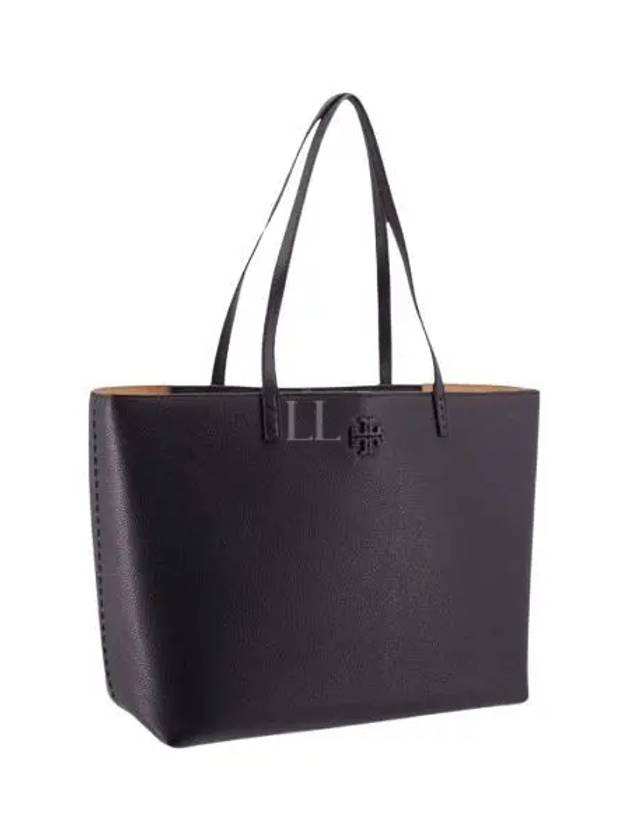 McGraw Logo Leather Tote Bag Black - TORY BURCH - BALAAN 2