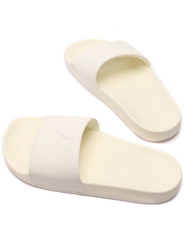 Embossed Heart Logo Slippers Offwhite - AMI - BALAAN 7