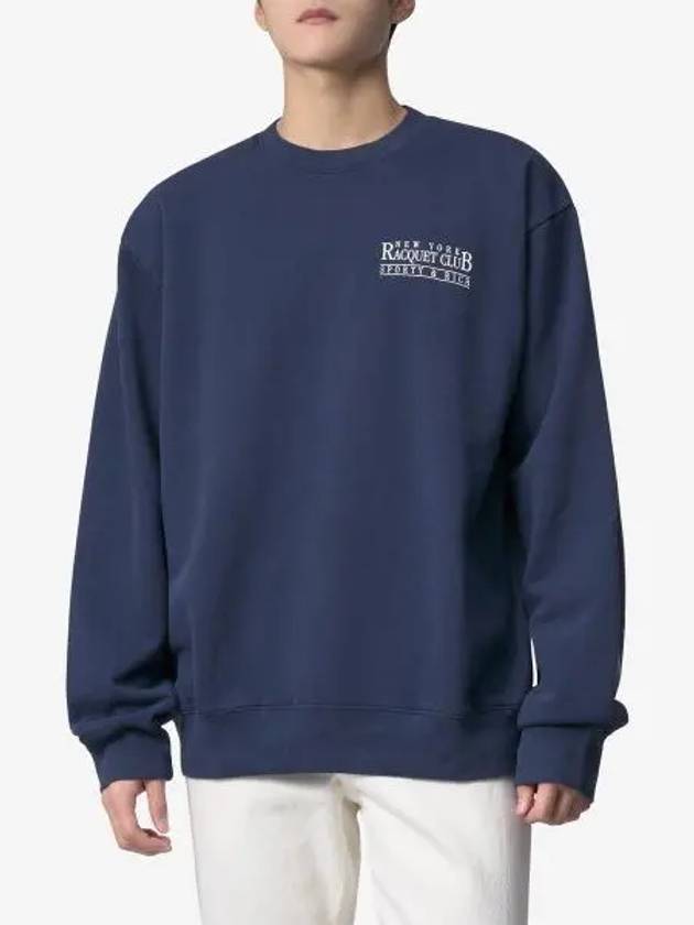 Logo Print Sweatshirt Navy - SPORTY & RICH - BALAAN 1