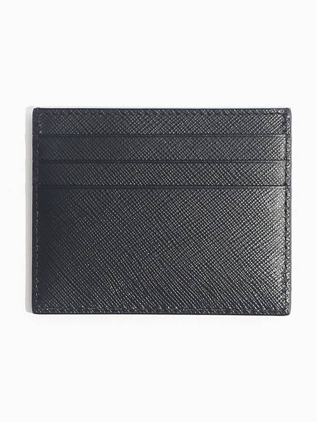 Metal Logo Saffiano Card Wallet Black - PRADA - BALAAN 3