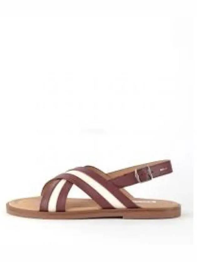 Crossover Strap Leather Sandals Beige Red - BALLY - BALAAN 2