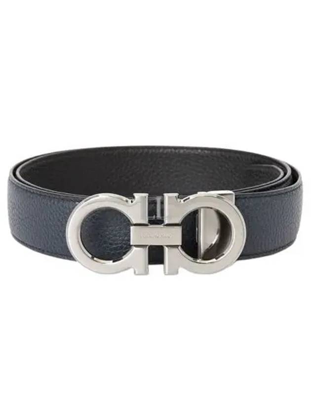 Reversible Adjustable Gancini Belt Black - SALVATORE FERRAGAMO - BALAAN 2