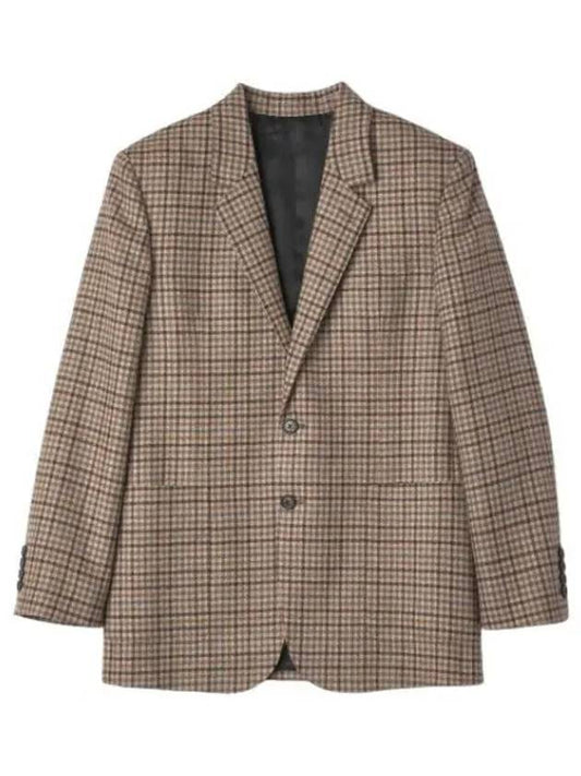 Jude Check Jacket Brown Formal Suit Blazer - CELINE - BALAAN 1