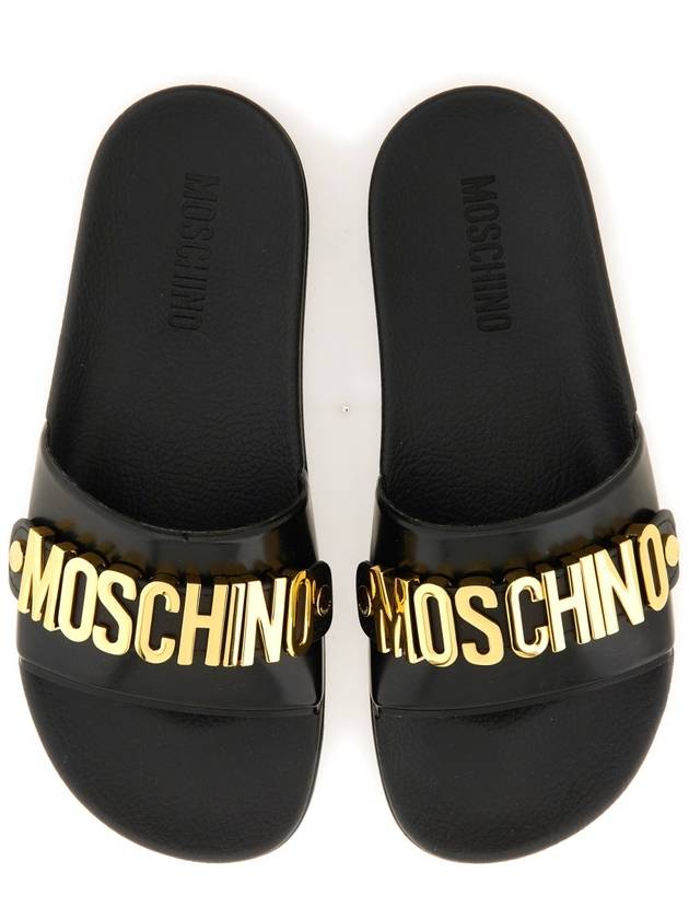 SLIDE SANDAL WITH LOGO - MOSCHINO - BALAAN 3