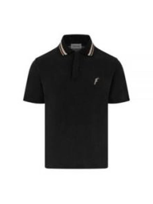 Embroidery Polo Shirt Black - SALVATORE FERRAGAMO - BALAAN 2