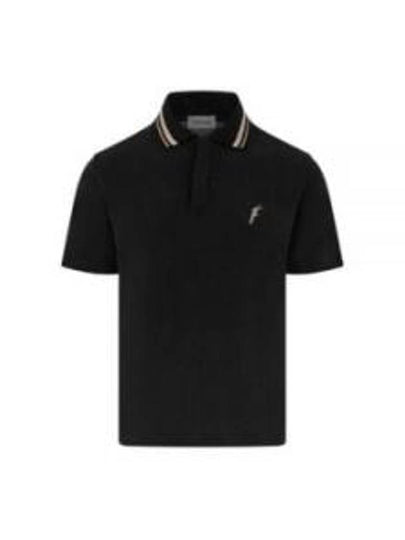 Embroidery Polo Shirt Black - SALVATORE FERRAGAMO - BALAAN 2