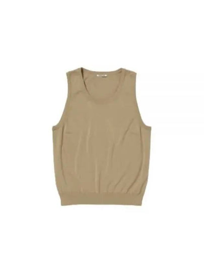 24 SUPER HIGH GAUGE COTTON KNIT TANK BEIGE A24ST03PD - AURALEE - BALAAN 1