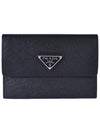 Saffiano Leather Document Holder Black - PRADA - BALAAN 1