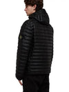 Room Woven Chamber Recycled Nylon Down Padding Hooded Jacket Black - STONE ISLAND - BALAAN 5