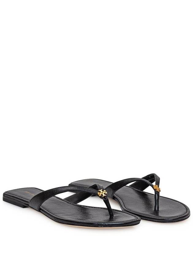 Capri Logo Plaque Flip Flops Black - TORY BURCH - BALAAN 4