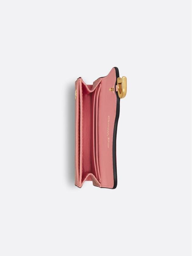 Saddle Bloom Goatskin Flap Card Wallet Light Pink - DIOR - BALAAN 4