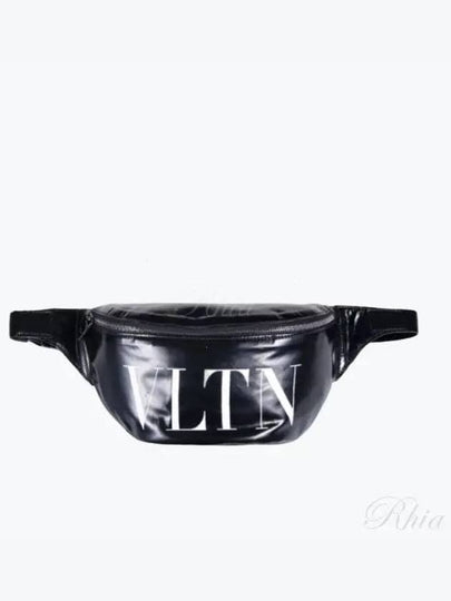 VLTN Logo Print Leather Belt Bag Black - VALENTINO - BALAAN 2