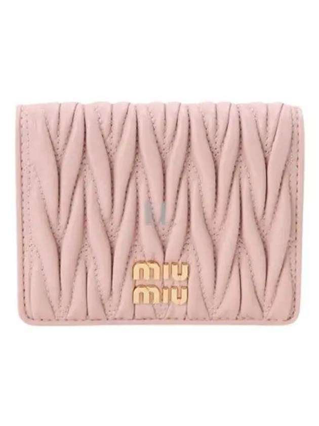 Matelasse Leather Half Wallet Alabaster Pink - MIU MIU - BALAAN 2