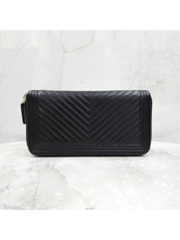 Lux You Boy chevron zipper long wallet - CHANEL - BALAAN 3