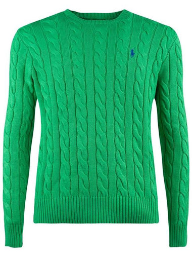 Ralph Lauren Green Braided Cotton Sweater - RALPH LAUREN - BALAAN 1