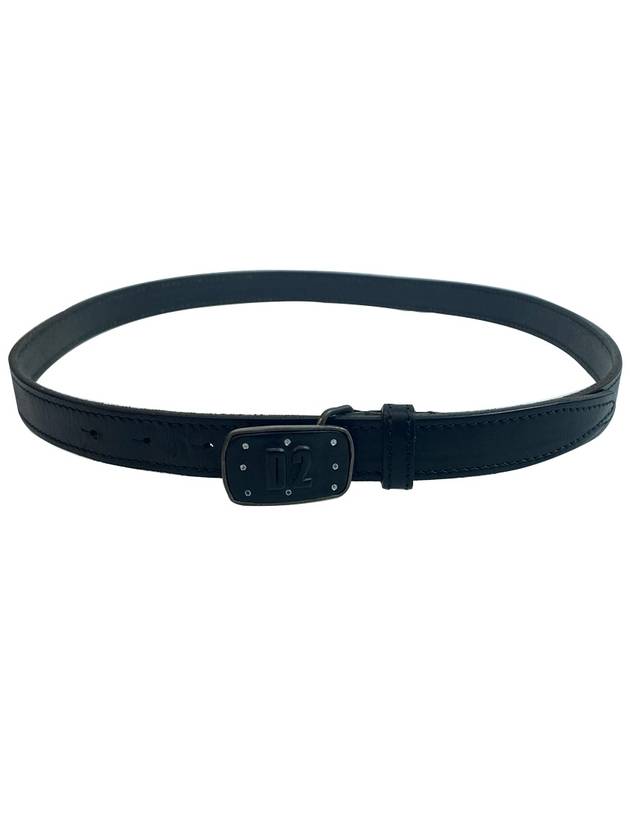 Men's Metal Buckle Leather Belt Black - DSQUARED2 - BALAAN 3