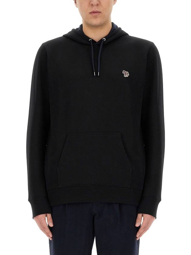 Zebra Patch Cotton Hoodie Black - PAUL SMITH - BALAAN 14