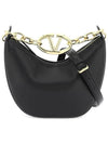 SN Black mini vlogo moon bag in nappa leather with chain 5W2B0Q43PHV 0NO - VALENTINO - BALAAN 1