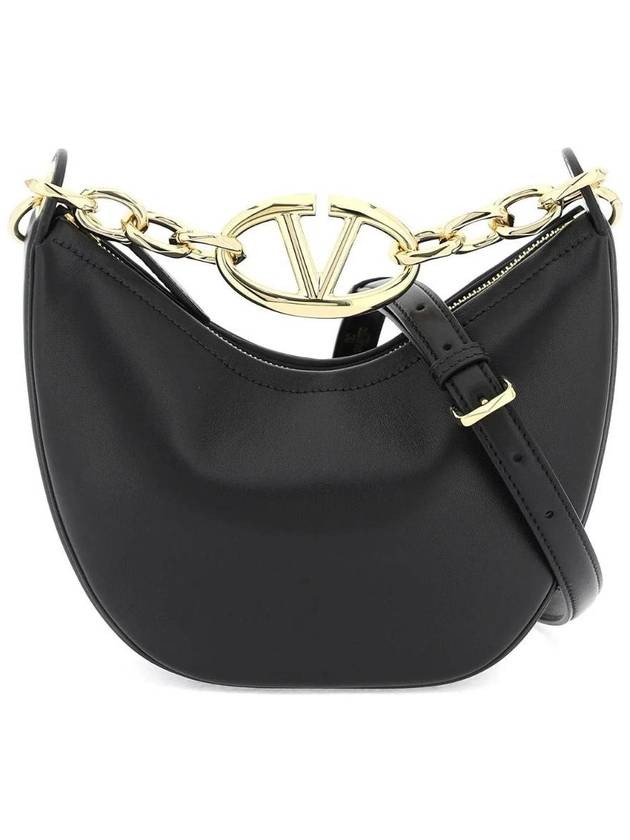 V Logo Moon Small Tote Bag Black - VALENTINO - BALAAN 1