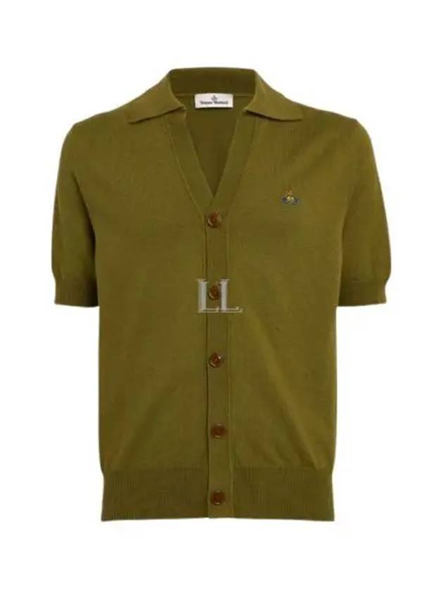 Polo Cashmere Short Sleeve Cardigan Green - VIVIENNE WESTWOOD - BALAAN 2