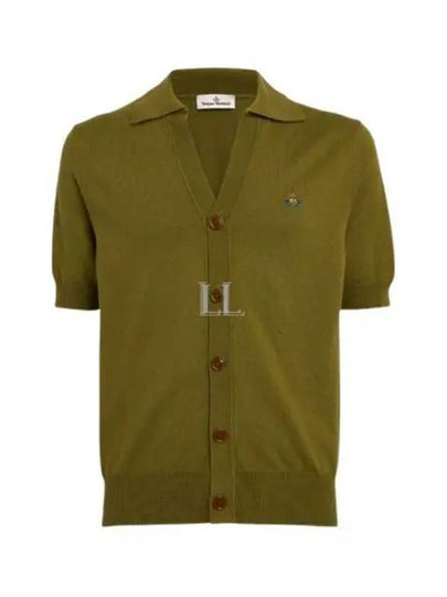 Polo Cashmere Short Sleeve Cardigan Green - VIVIENNE WESTWOOD - BALAAN 2