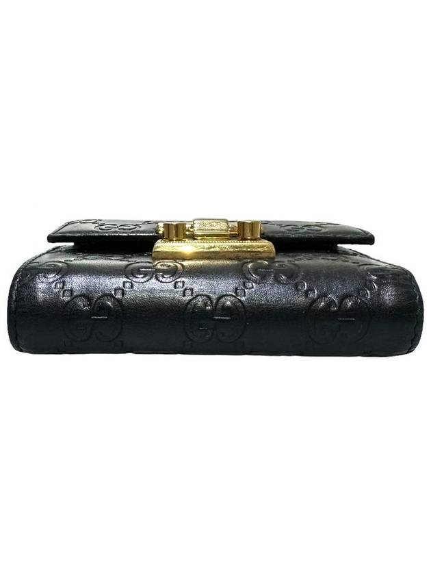 Women s 453155 Black Leather GG Cima Padlock Bicycle Wallet - GUCCI - BALAAN 4