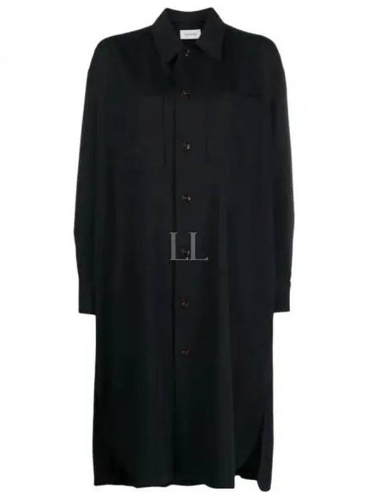 Women's Two Pocket Virgin Wool Midi Dress Squid Ink - LEMAIRE - BALAAN 2