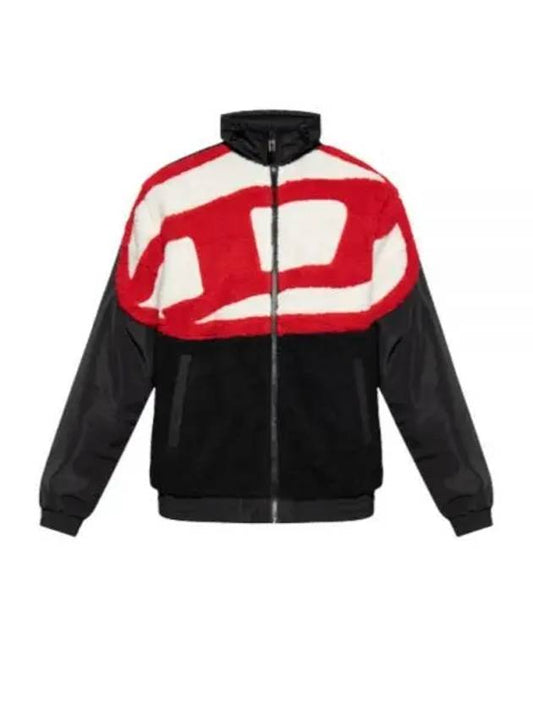 S Ovady Logo Teddy Fleece Track Jacket Black - DIESEL - BALAAN 2