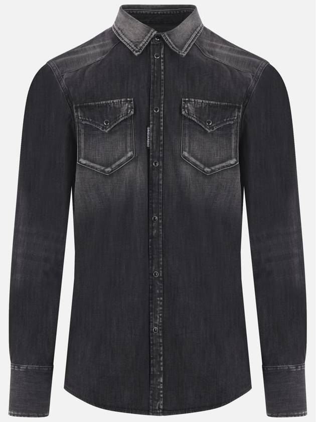 Denim Long Sleeve Shirt Black - DSQUARED2 - BALAAN 2