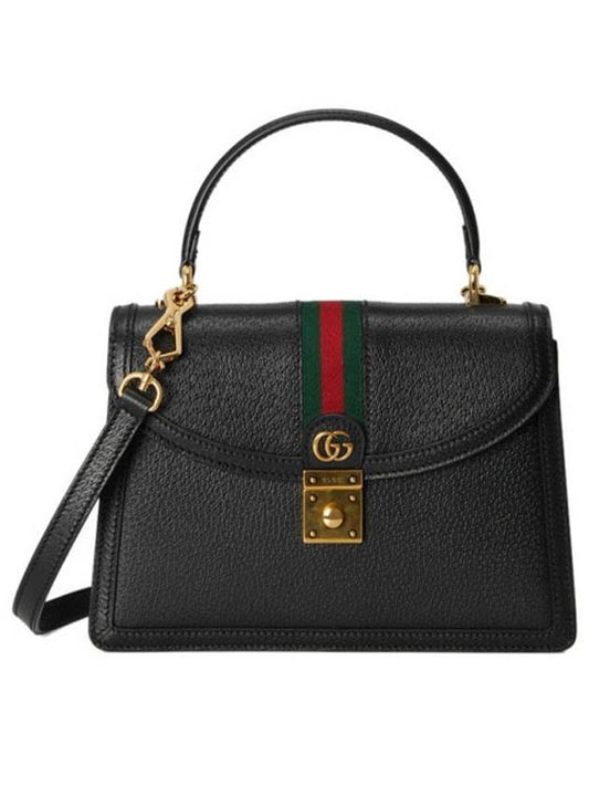 Ophidia Web Detail Top Handle Shoulder Bag Black - GUCCI - BALAAN 1