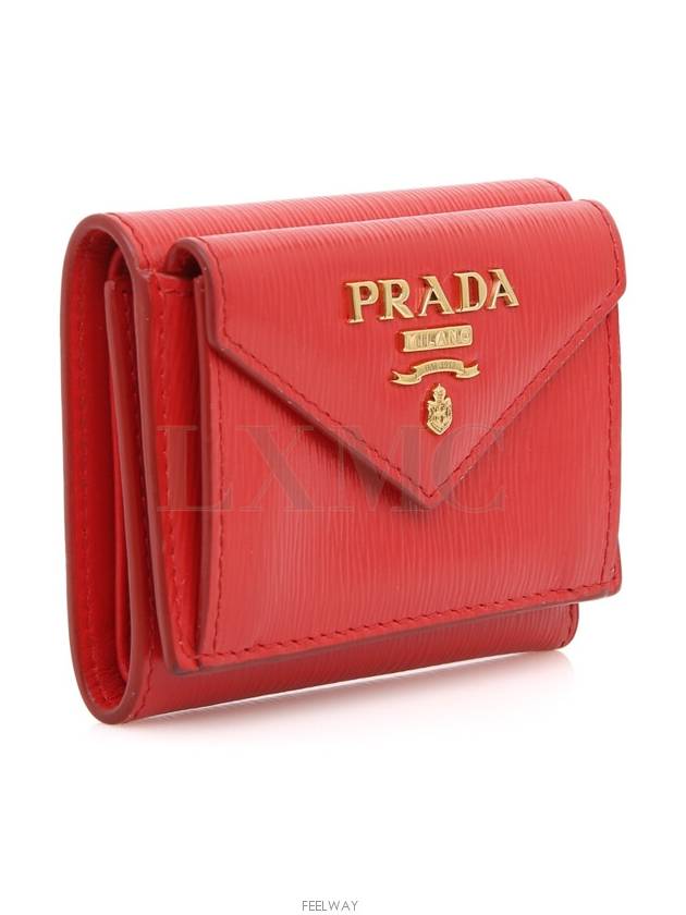 Vitello Move Red Mini Wallet 1MH021 Card - PRADA - BALAAN 3