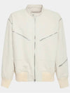 Jacket Pigment Coated Cotton Linen Blouson White JSMU420627 MU250200A - JIL SANDER - BALAAN 1