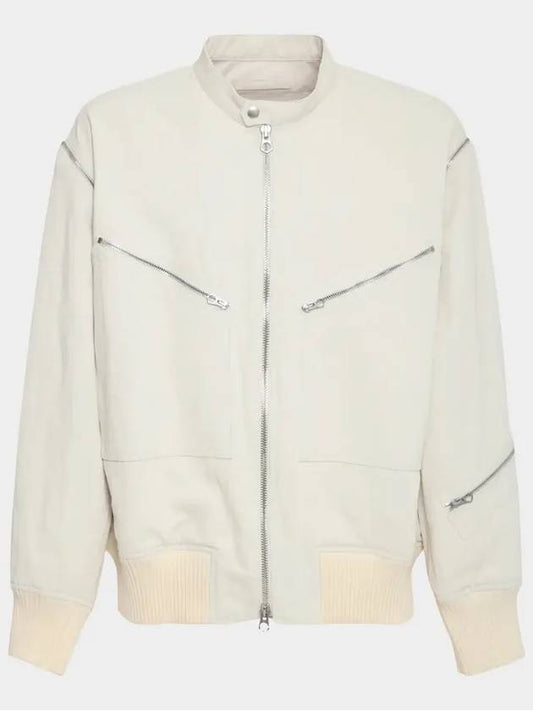 Jacket Pigment Coated Cotton Linen Blouson White JSMU420627 MU250200A - JIL SANDER - BALAAN 1