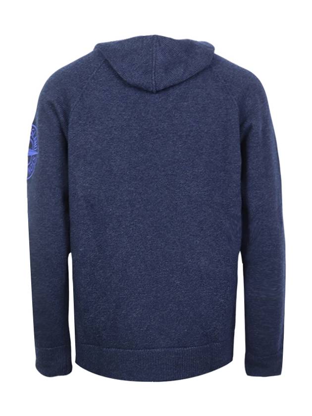 Geelong Wool Embroidery Knit Hoodie Navy - STONE ISLAND - BALAAN 3