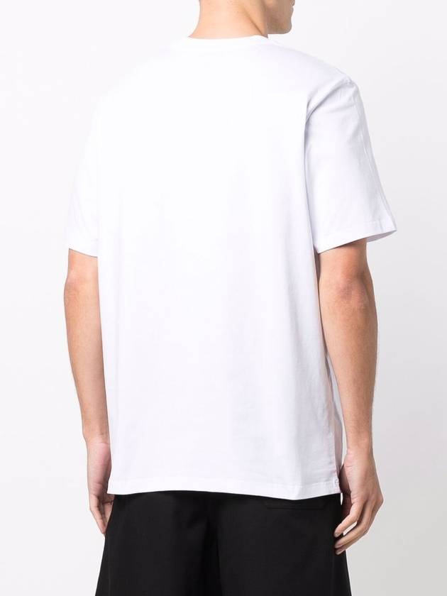 Brushed Logo Short Sleeve T-Shirt White - MSGM - BALAAN 5