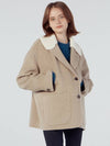 Women's Knit Collar Bag Zip-up Hand Single Coat Beige - REAL ME ANOTHER ME - BALAAN 3