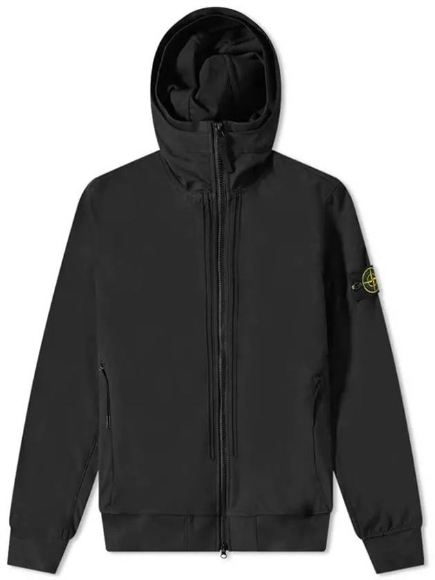 Wappen Patch Soft Shell Hooded Jacket Black - STONE ISLAND - BALAAN 2