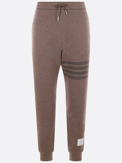 4 Bar Loopback Wool Track Pants Brown - THOM BROWNE - BALAAN 2