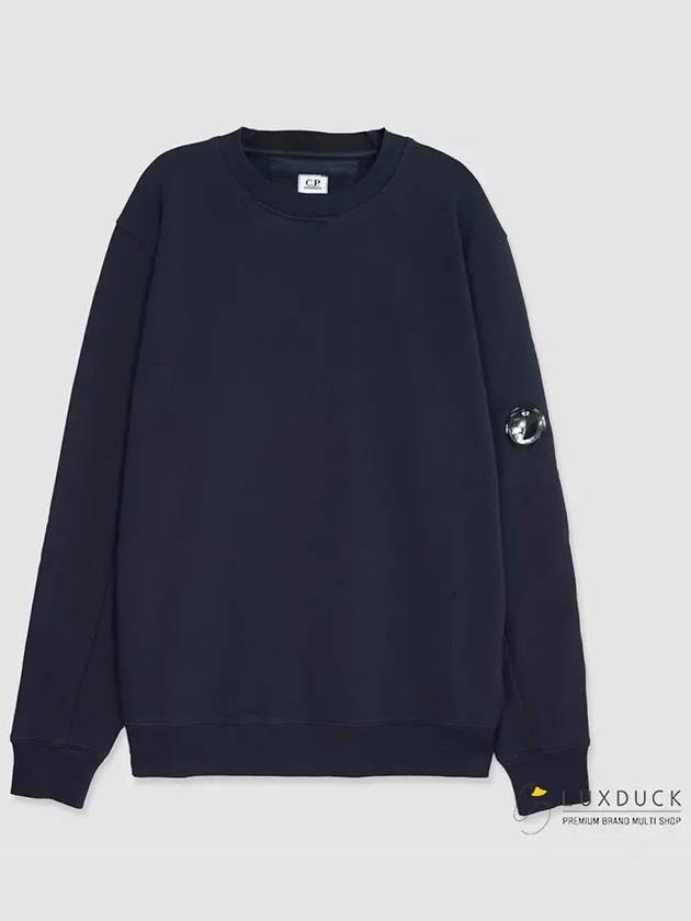 Diagonal Raised Fleece Crewneck Lens Sweatshirt Blue - CP COMPANY - BALAAN 2