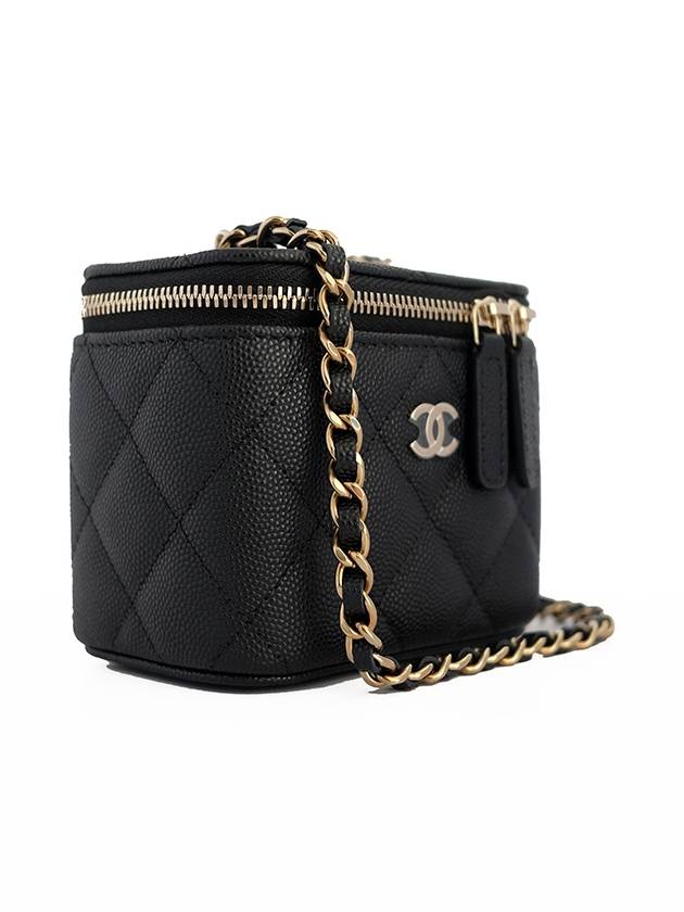 CC Logo Classic Vanity Small Cosmetic Case Mini Bag Black - CHANEL - BALAAN 4