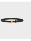 Triomphe Small Taurillon Leather Belt Black - CELINE - BALAAN 2