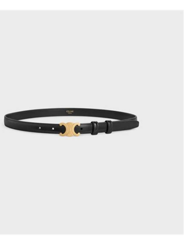 Triomphe Small Taurillon Leather Belt Black - CELINE - BALAAN 2