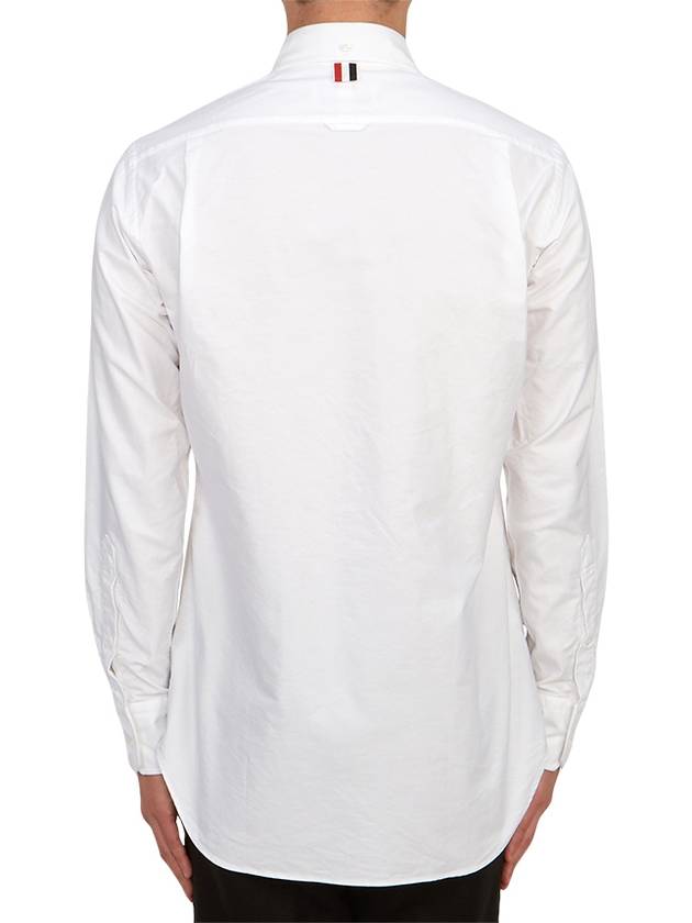 Men's Logo Patch Classic Cotton Long-Sleeve Shirt White - THOM BROWNE - BALAAN 6