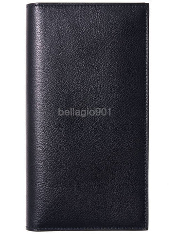 Citizen Twill Long Wallet Evergrain Silk Closet Noir Cabin H085250CKAD - HERMES - BALAAN 1