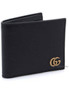 GG Marmont Leather Bi Fold Wallet Black Gold - GUCCI - BALAAN 3